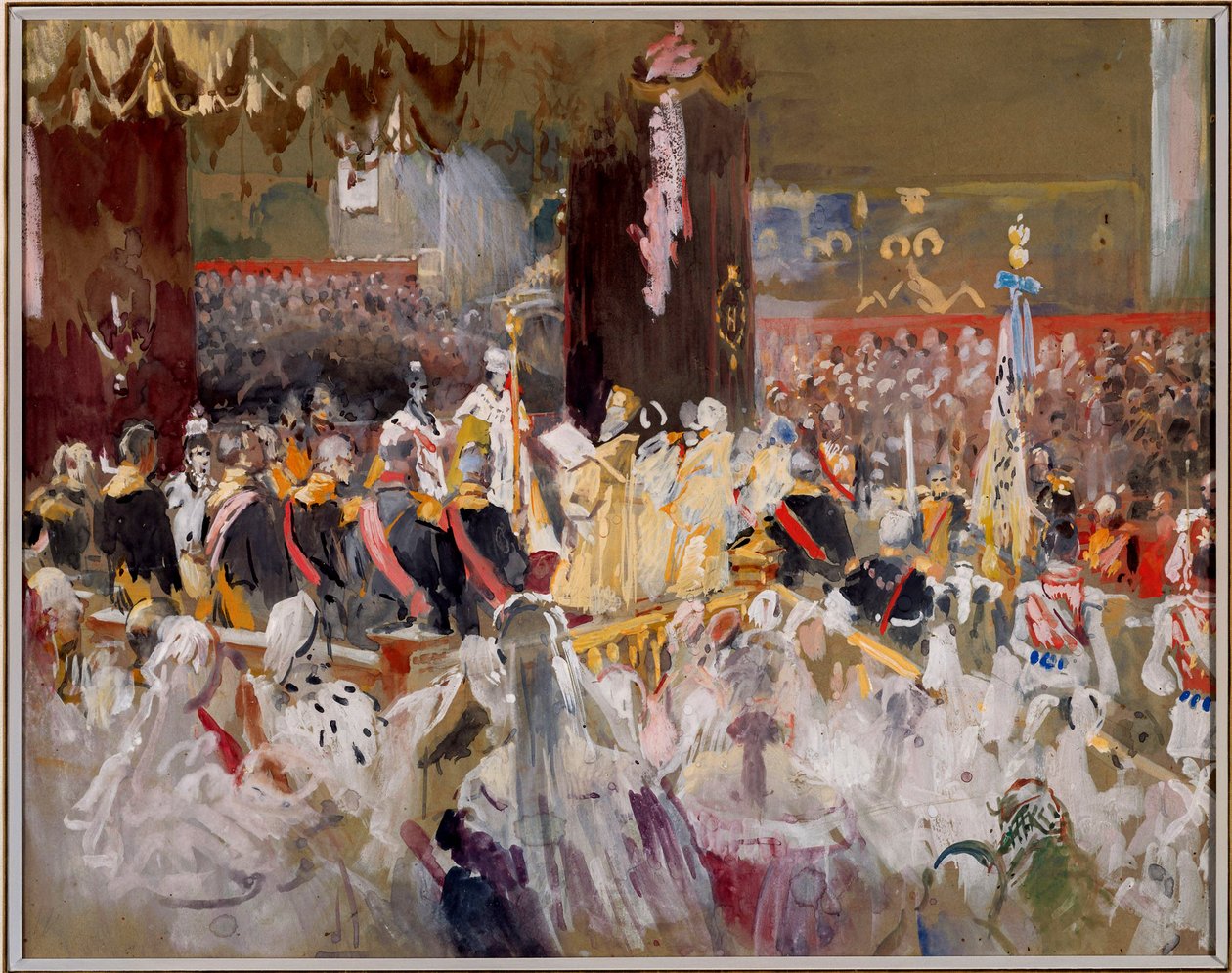 Korunovace císaře Mikuláše II. v katedrále Nanebevzetí Panny Marie) od Konstantin Egorovich Makovsky