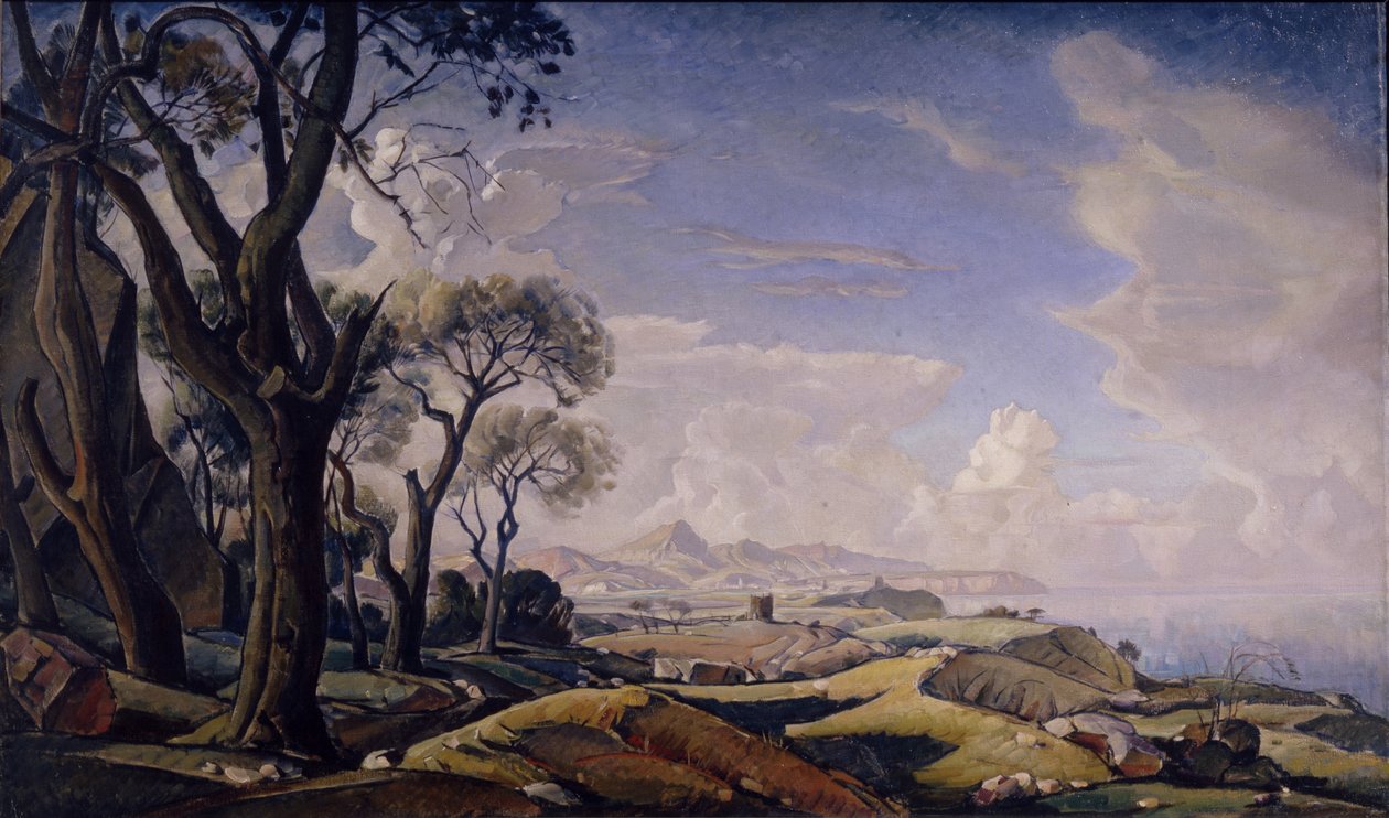 Krajina se stromy, 1927 od Konstantin Fyodorovich Bogayevsky