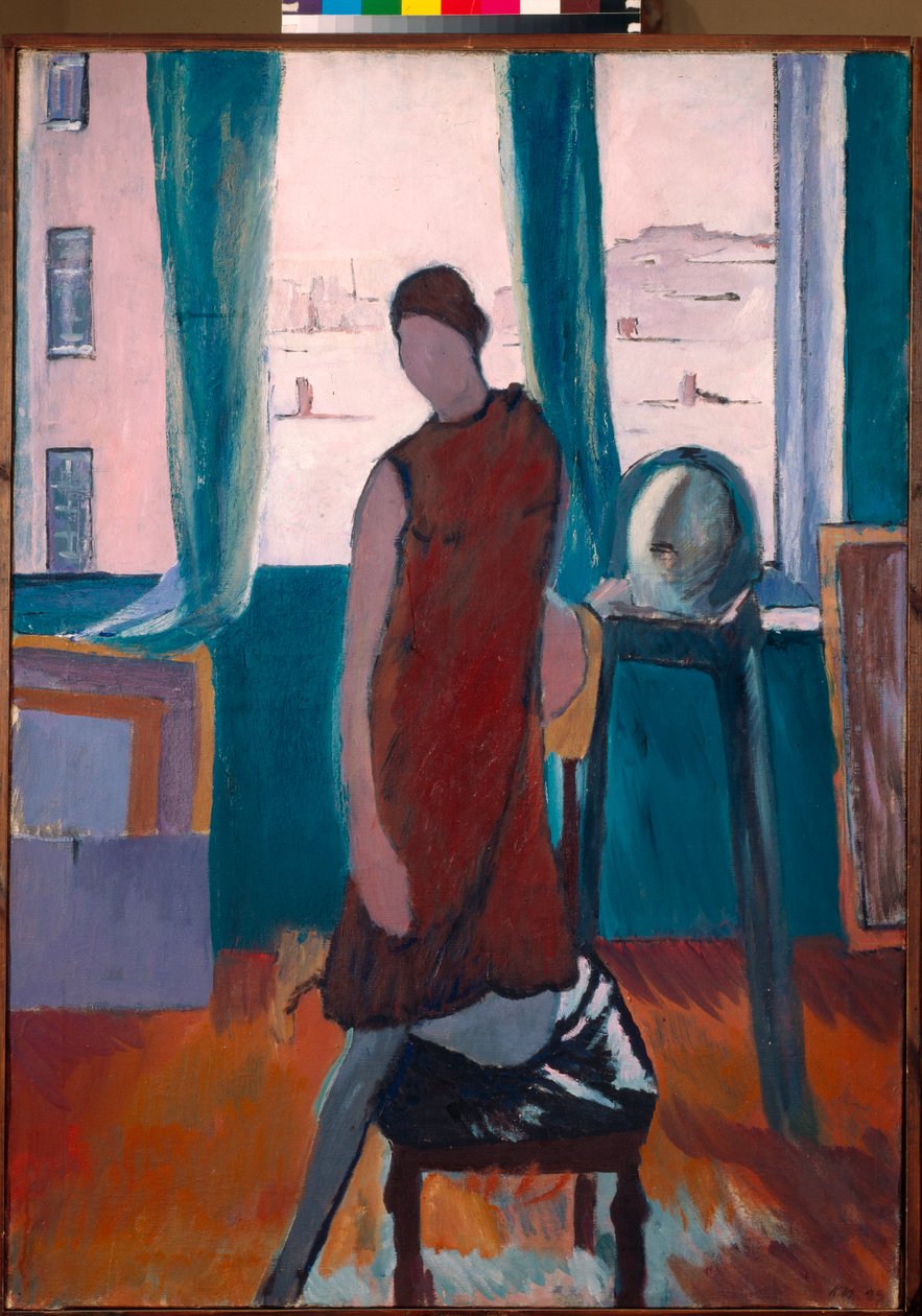 ""V dílně"" (V ateliéru) Obraz Konstantina Istomin (1887-1942) 1929 - Olej na plátně - Státní Treťjakovská galerie, Moskva od Konstantin Istomin