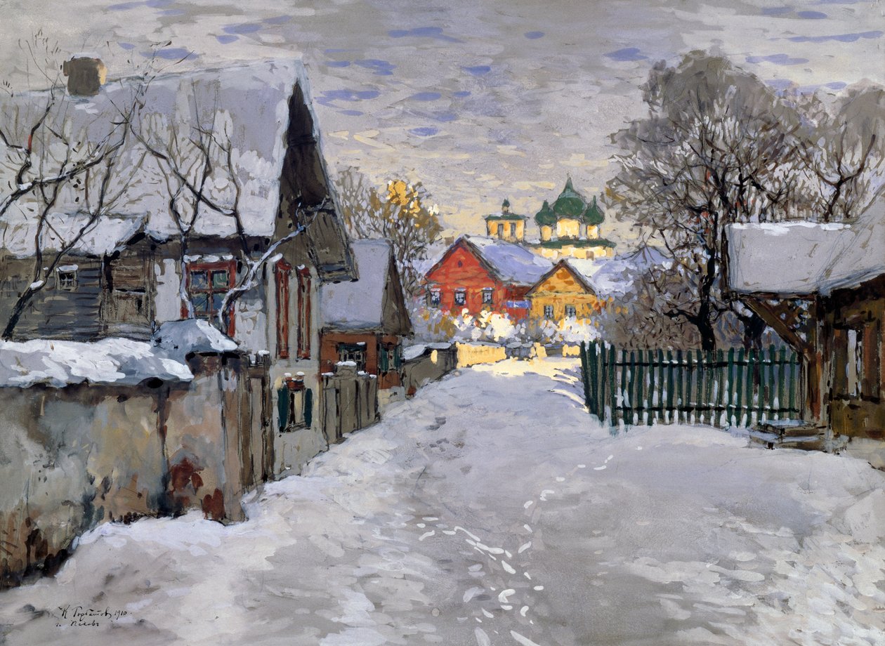 Zimní noc, roh Pskova od Konstantin Ivanovich Gorbatov