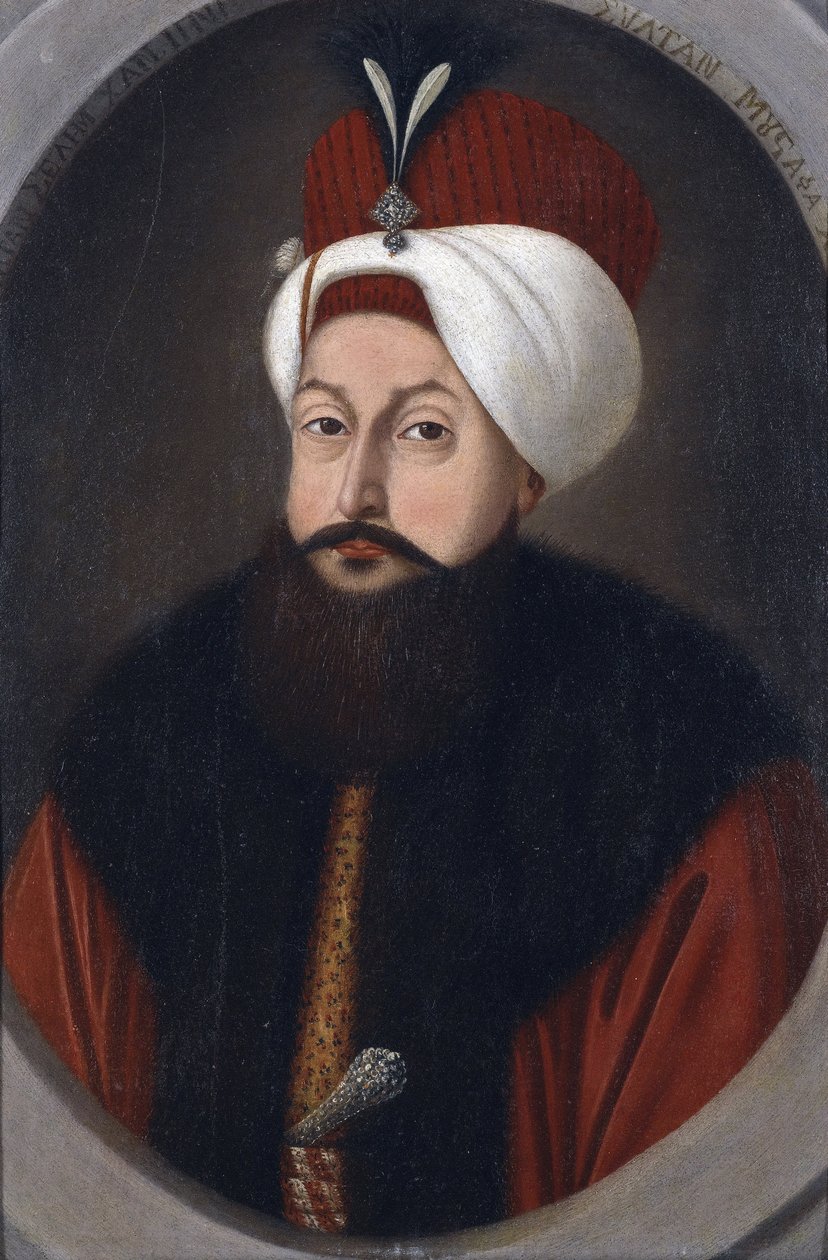 Sultan Selim III (1761-1808) - Peinture de Konstantin Kapidagli (aktivní 1789-1806), c. 1800 - Olej na kartonu, 37x26 - Soukromá sbírka od Konstantin Kapidagli