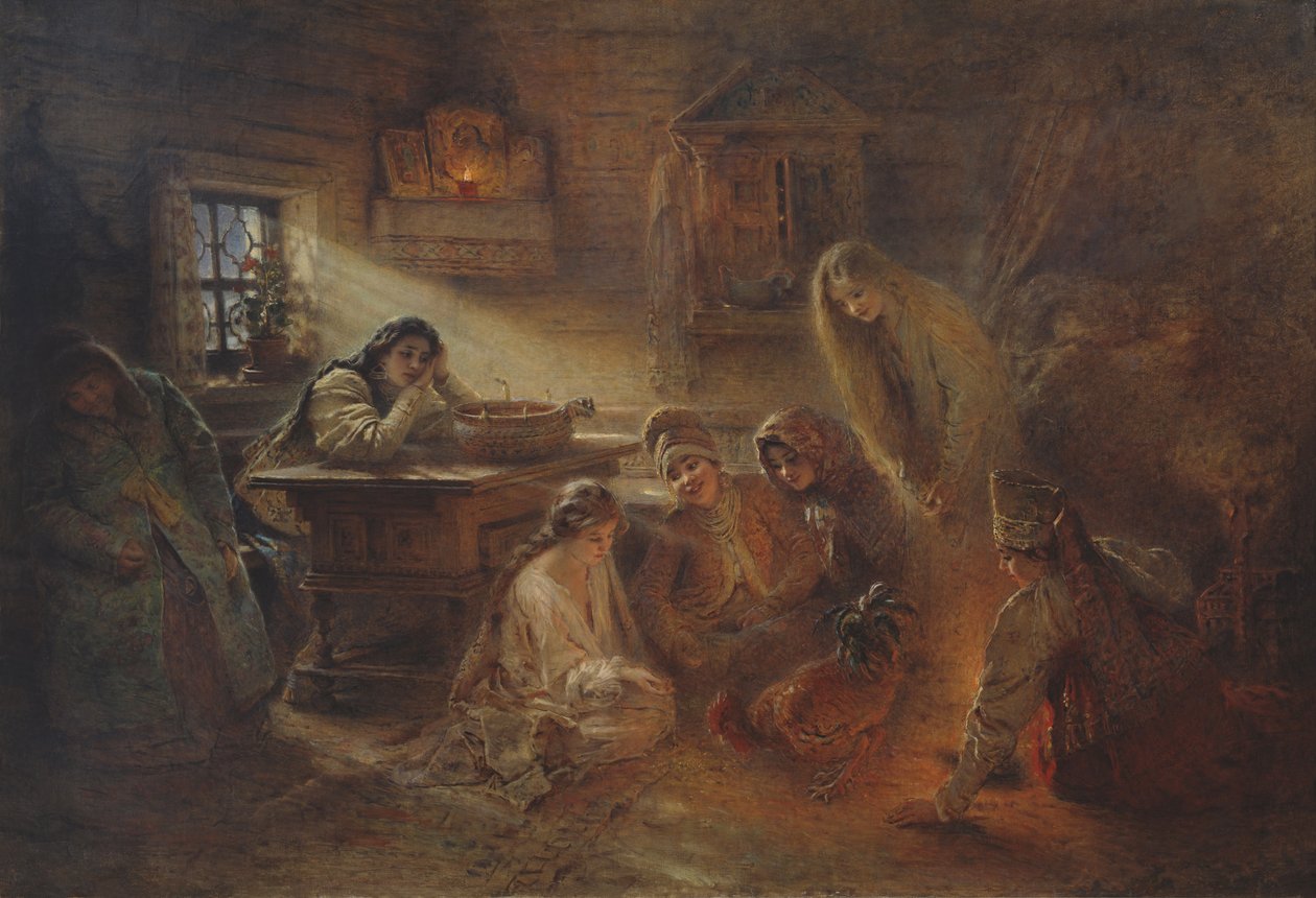 Vánoční věštění od Konstantin Makovsky