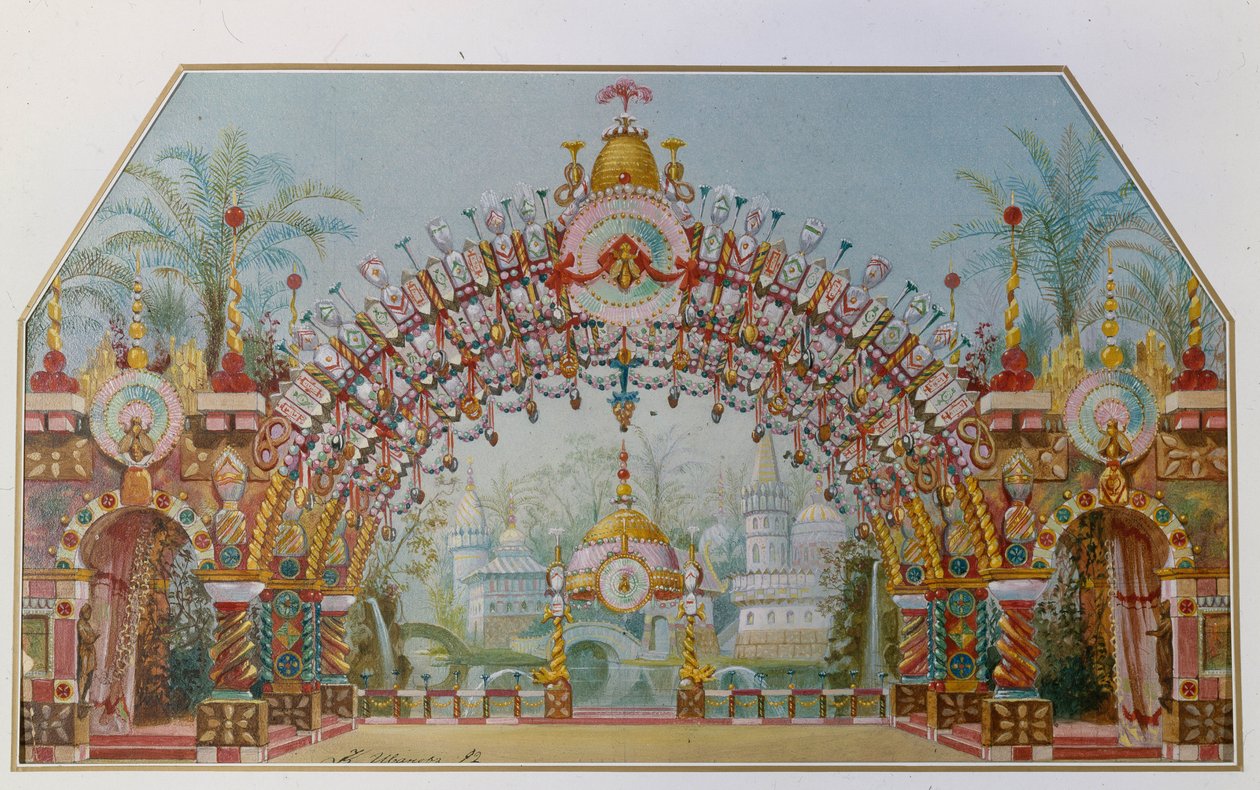 Scénografie k baletu Louskáček P. Čajkovského, 1892 od Konstantin Matveevich Ivanov