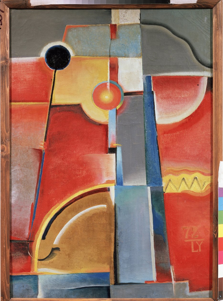 Stavební barvy. (Barevná konstrukce). Obraz Konstantina Konstantinoviče Meduněckého Meduněcký (Meduněcký, Meduněcký) (1899-1935), olej na plátně od Konstantin Medunetsky