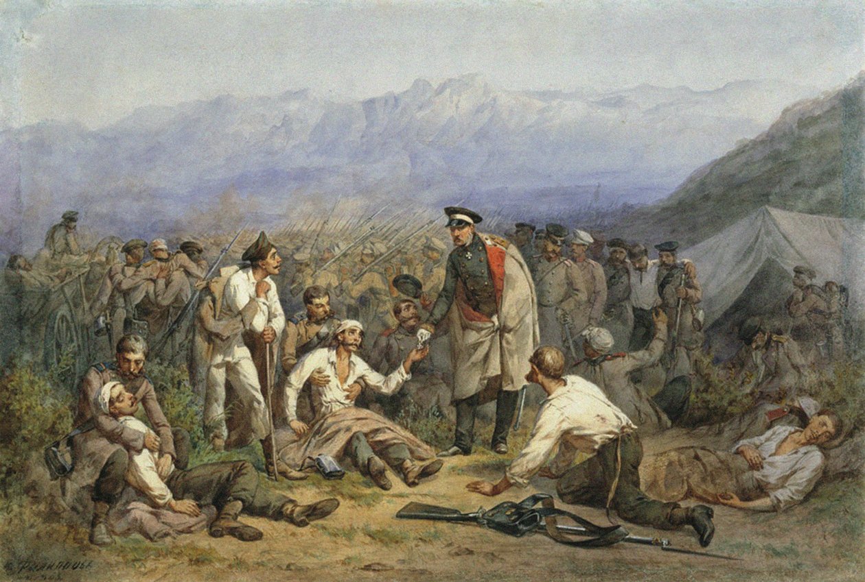 Po bitvě. Scéna z krymské války od Konstantin Nikolaevich Filippov