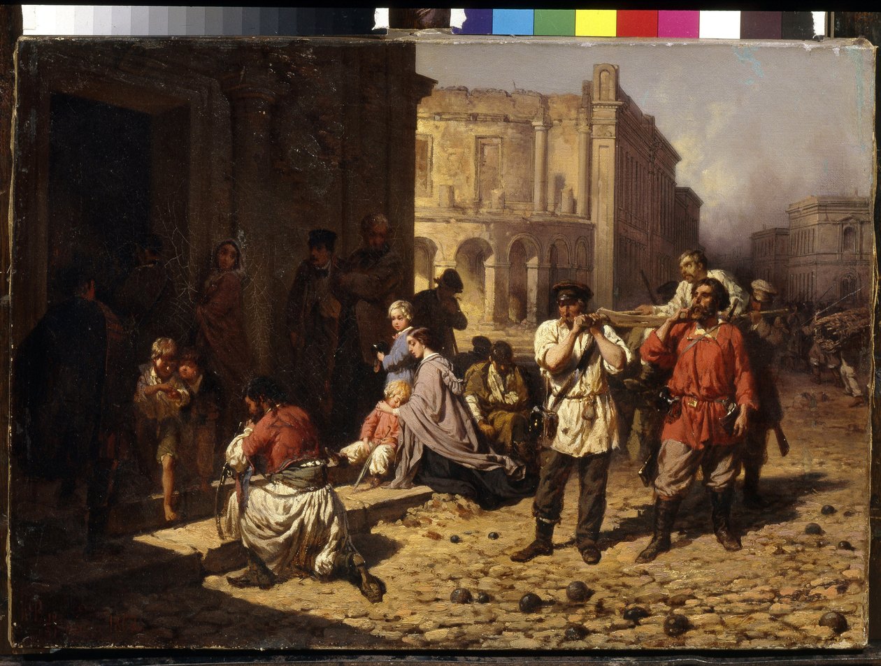 Obležení Sevastopolu v roce 1854. (The Siege Of Sevastopol In 1854). Epizoda Krymské války (1853-1856), spojenecké jednotky organizují bolestivé a vražedné obléhání ruského města, zatímco obyvatelé města organizují obranu a od Konstantin Nikolaevich Filippov