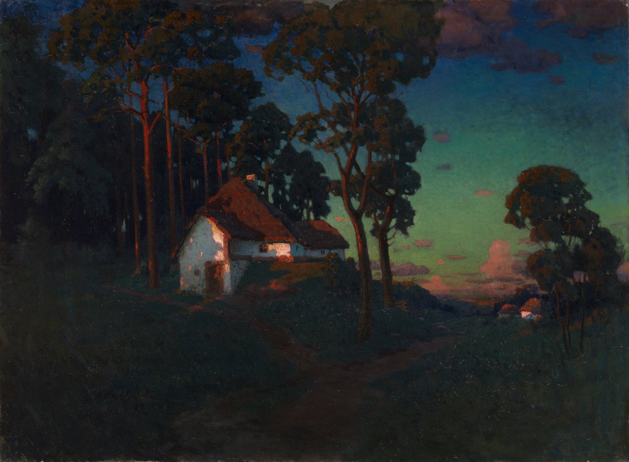 Vesnice při západu slunce, 1923 od Konstantin Wroblewski