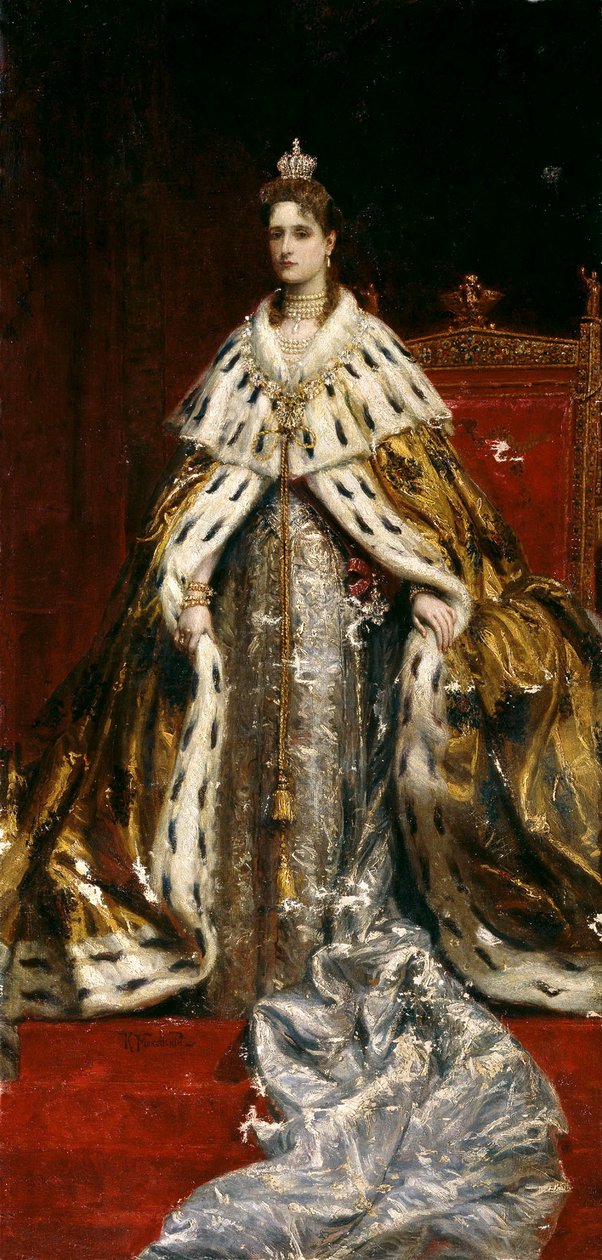 Portrét carevny Alexandry Fjodorovny z Ruska 1872-1918, manželky cara Mikuláše II., 90. léta 19. století. od Konstantin Yegorovich Makovsky