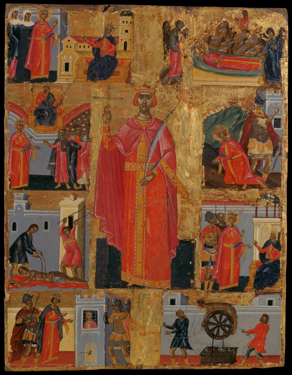 Svatá Kateřina a výjevy z jejího života od Konstantinos Tzanes