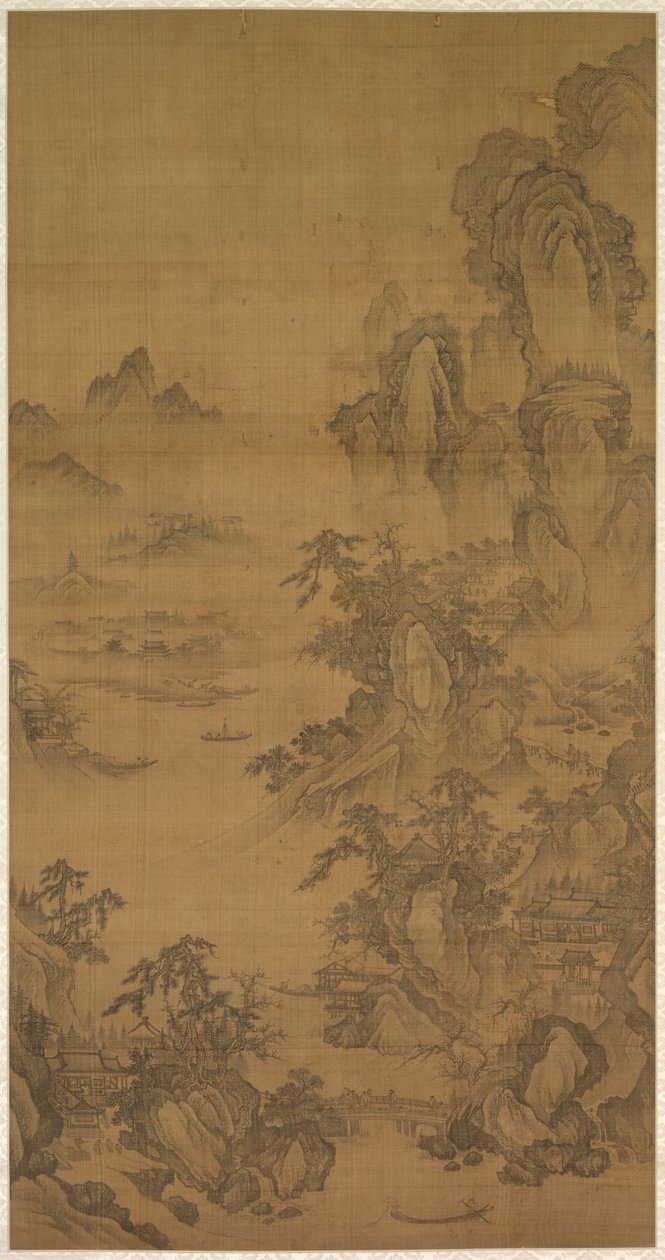 Horský trh, jasno s rostoucí mlhou od Korea, Joseon dynasty
