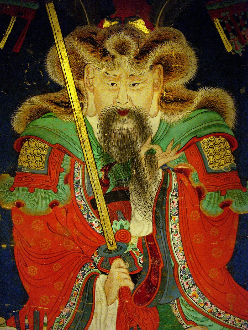 Detail, portrét desátého krále (Yeonsangun od Korean School