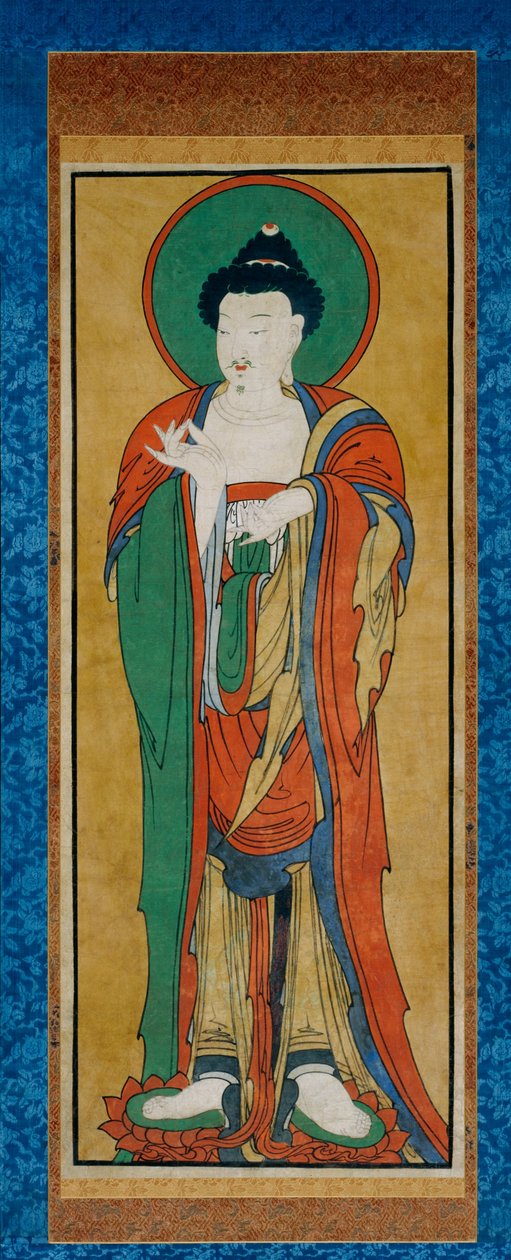 Tathágata Buddha, konec 19. století (závěsný svitek; inkoust a barva na papíře) od Korean School
