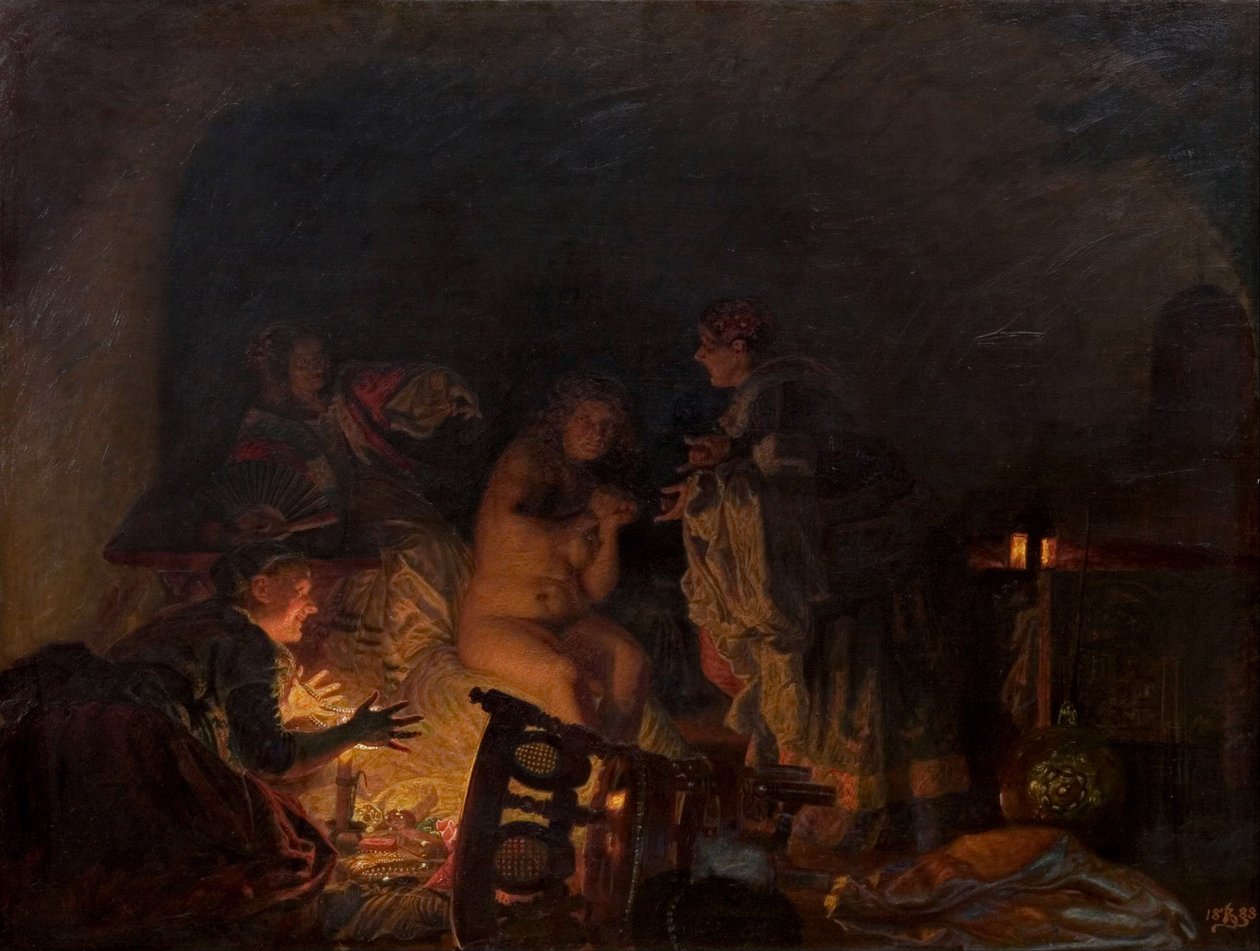 Leonora Christina svlečená a prohledaná služebníky královny Sofie Amalie, 1888. od Kristian Zahrtmann