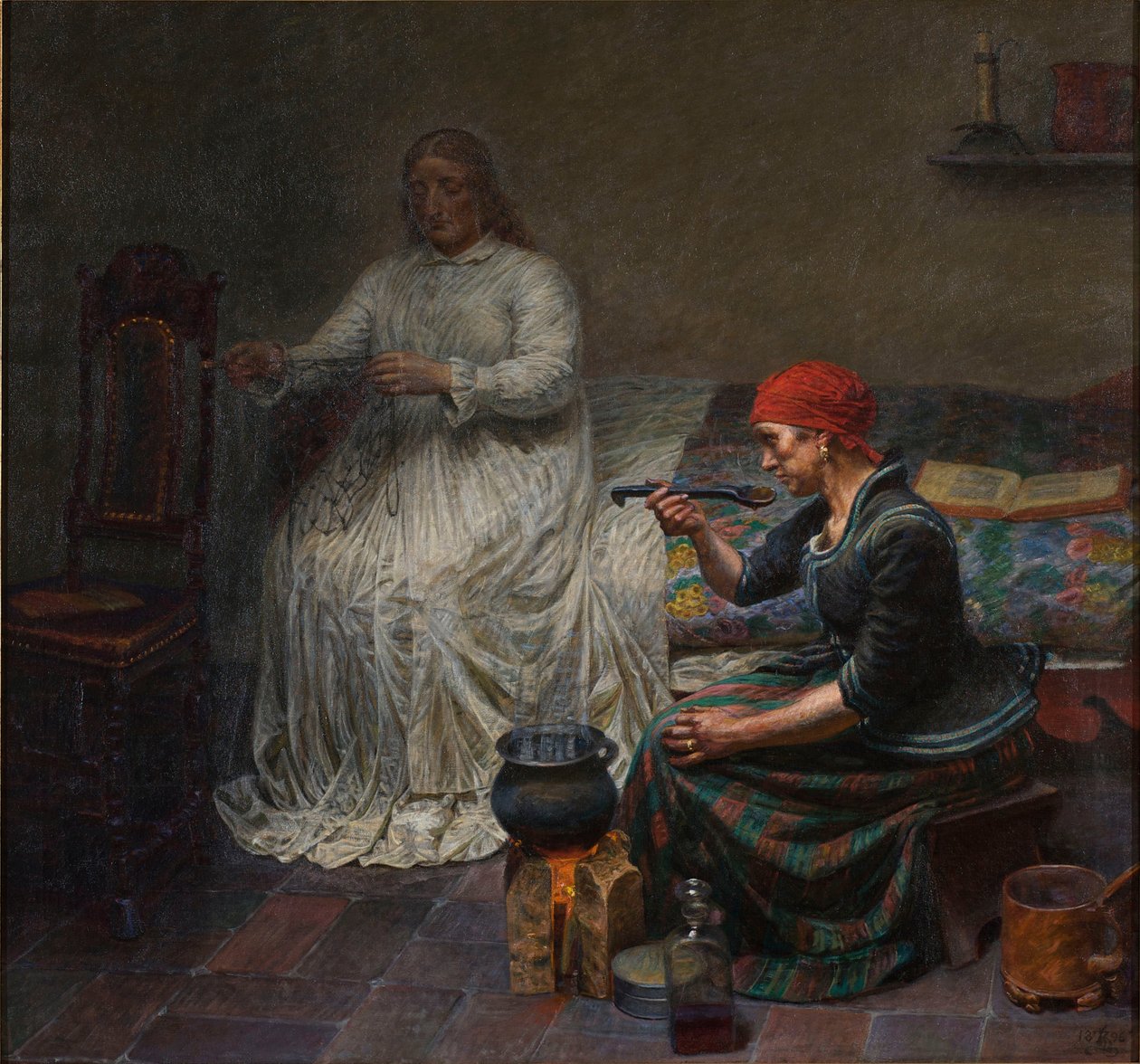 Leonora Christina v Modré věži. Vaření kaše od Kristian Zahrtmann