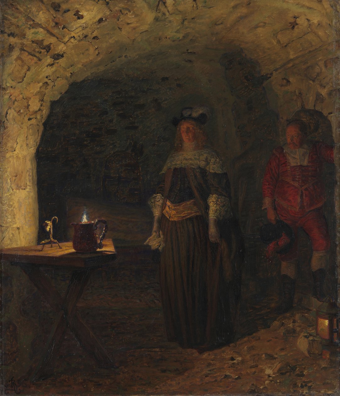 Leonora Christina, vedená Frederikem Ahlefeldtem v Modré věži, 1893. od Kristian Zahrtmann