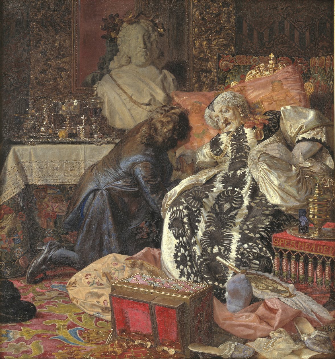 Smrt královny Sophie Amalie od Kristian Zahrtmann