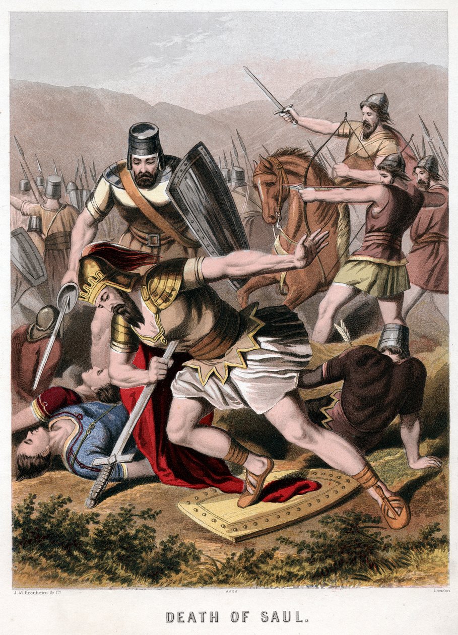 Smrt Saula a jeho zbrojnoše v bitvě s Filištíny, 1870 od Kronheim and Co