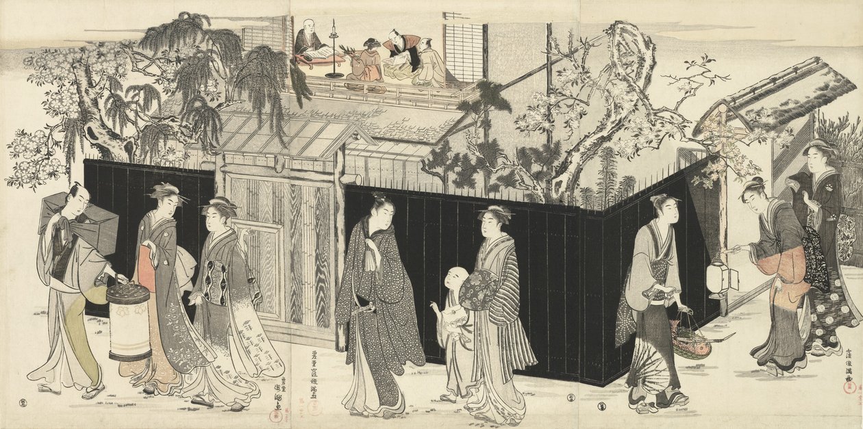 Návrat ze setkání poezie, c.1785-89 od Kubo Shunman