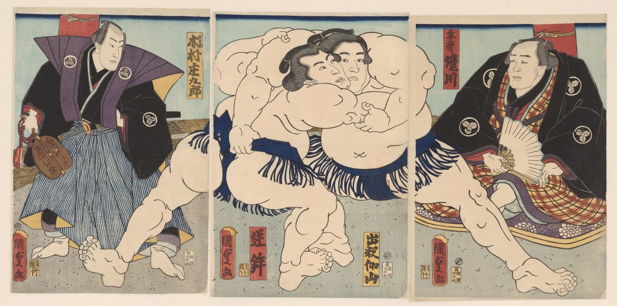 zápas sumo od Kunisada (II) , Utagawa