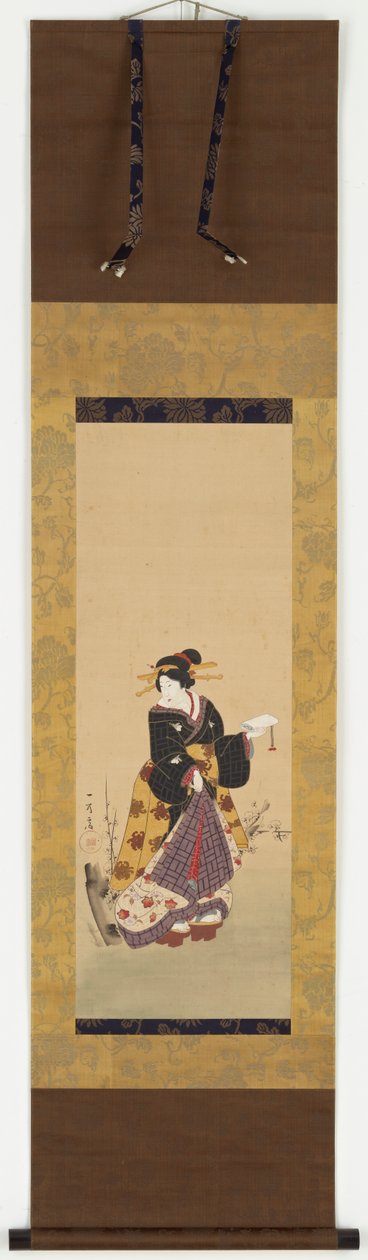 Oiran stojící u švestky od Kuniyuki Utagawa