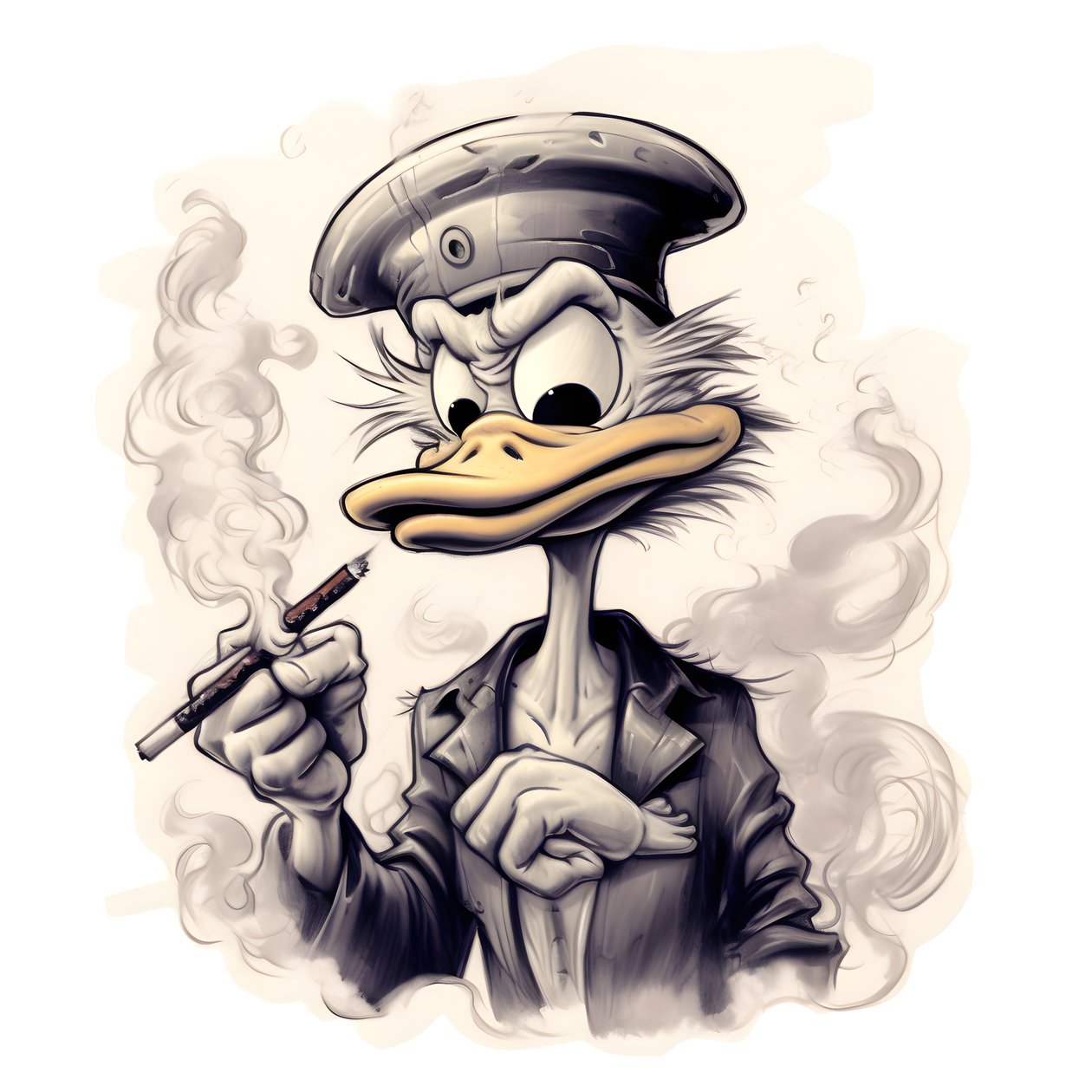 Scrooge McDuck, kouří velký marihuanový joint 1 od Kurt Heppke