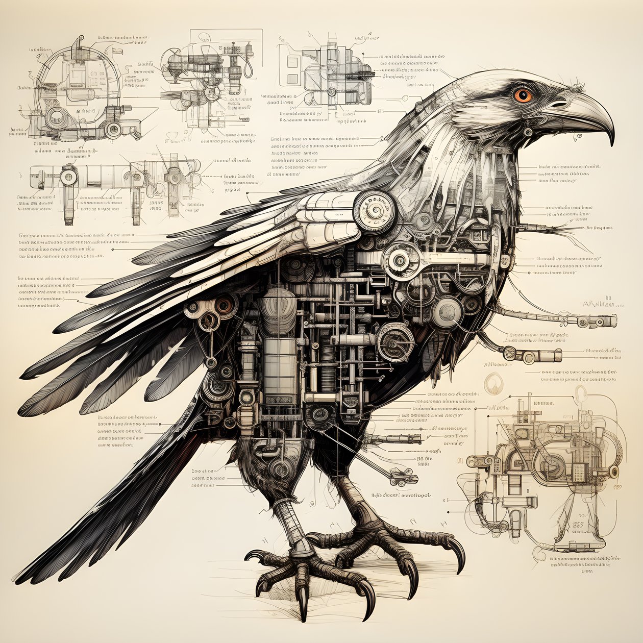 Steam mechanické plány ptáků z Da Vinci 2 od Kurt Heppke