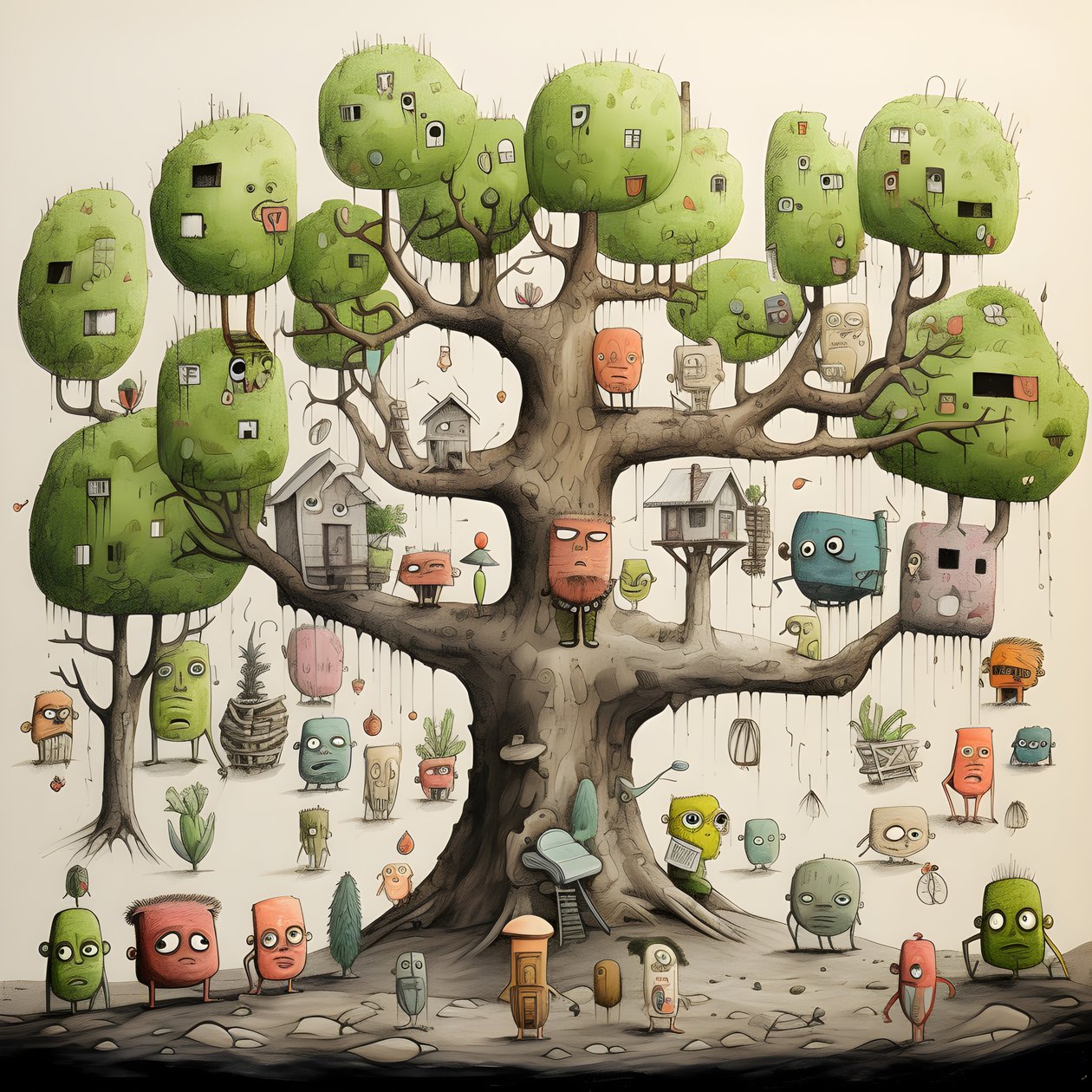 dětské ilustrační stromy 4 od Kurt Heppke