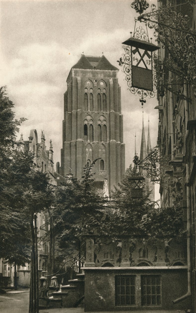 Gdaňsk. Jopengasse - Marienkirche, 1931 od Kurt Hielscher