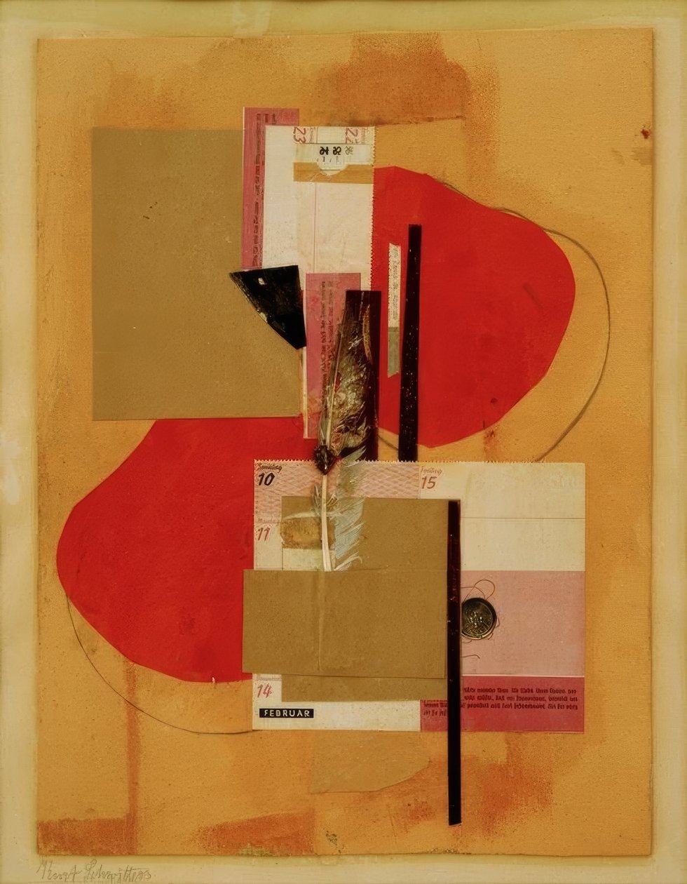 2 červené skvrny od Kurt Schwitters