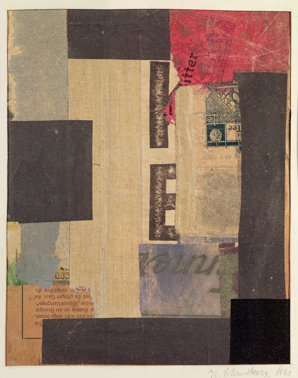 Koláž, 1923 od Kurt Schwitters