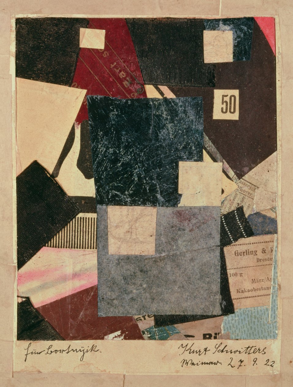Kompozice, 1922 od Kurt Schwitters