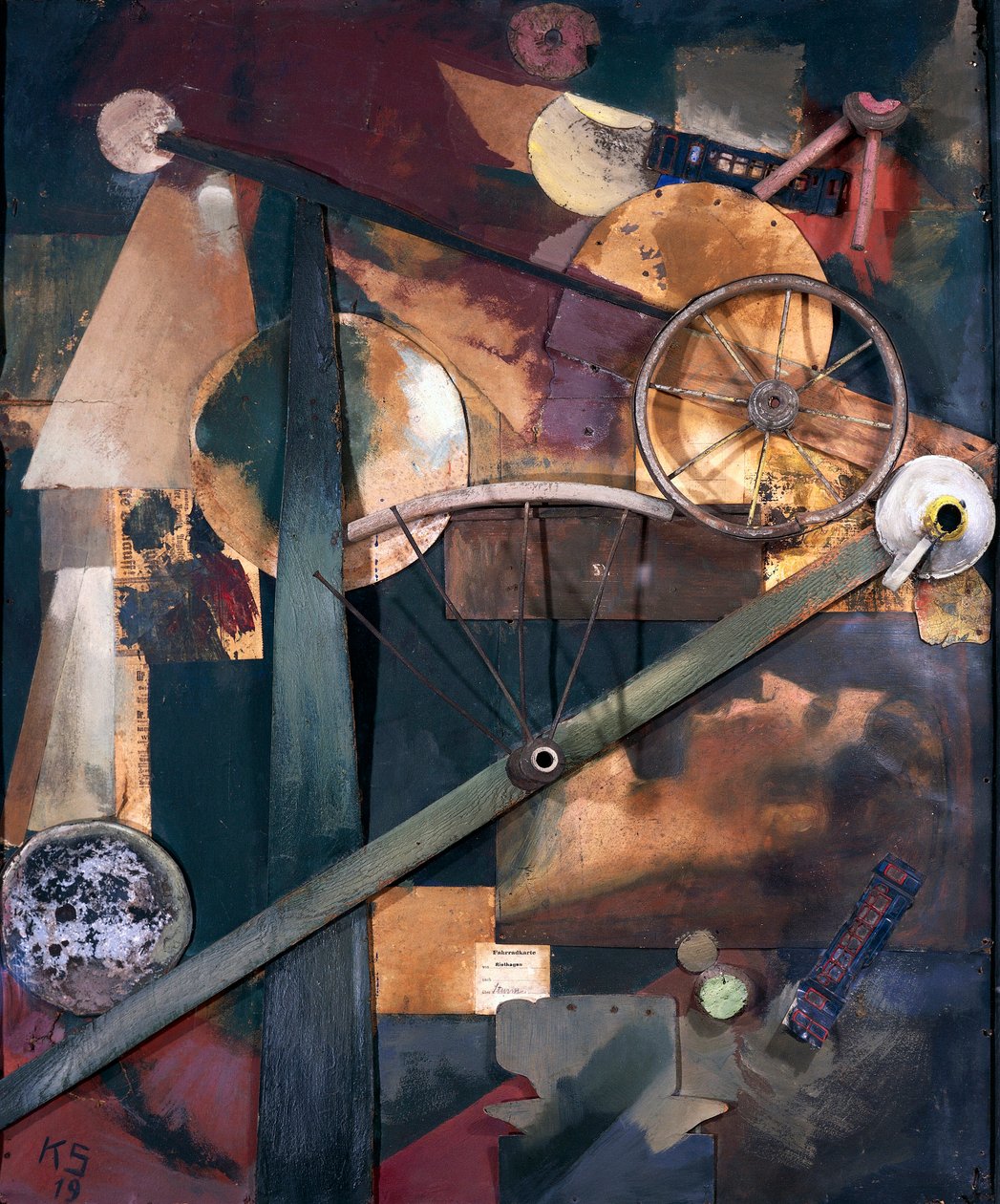 "Composition pour dames" (stavba ušlechtilá pro ženy) od Kurt Schwitters