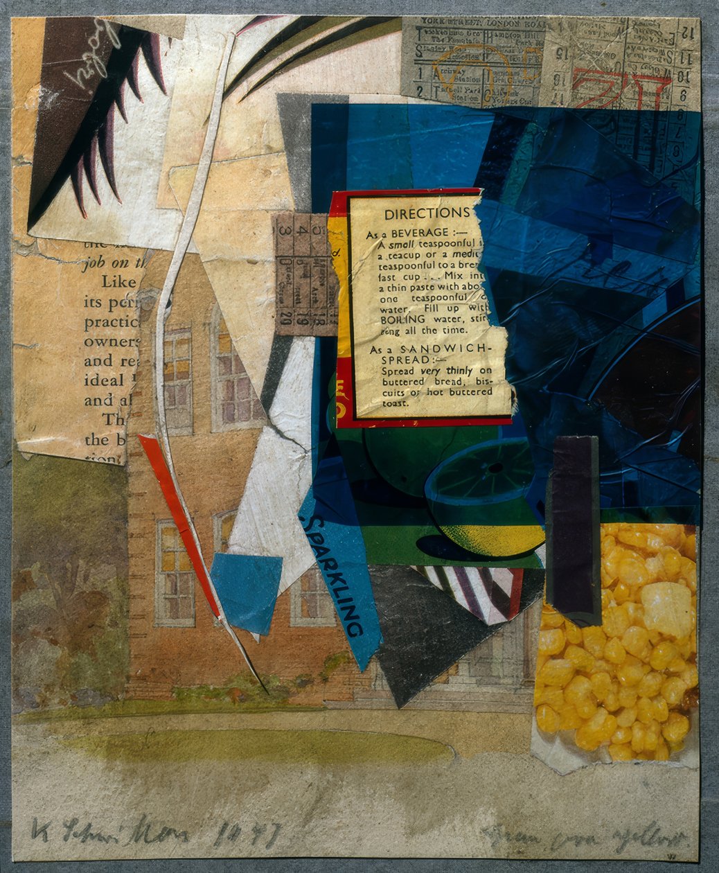 Zelená přes žlutou od Kurt Schwitters