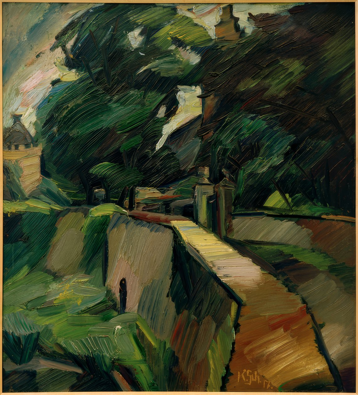 Krajina z Opherdicke / Gutshof Opherdicke od Kurt Schwitters