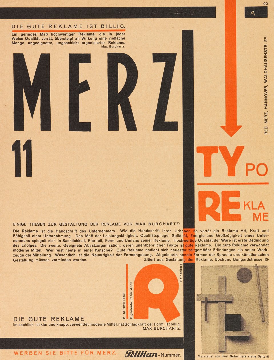 Merz 11. Typoreklame, 1924. od Kurt Schwitters
