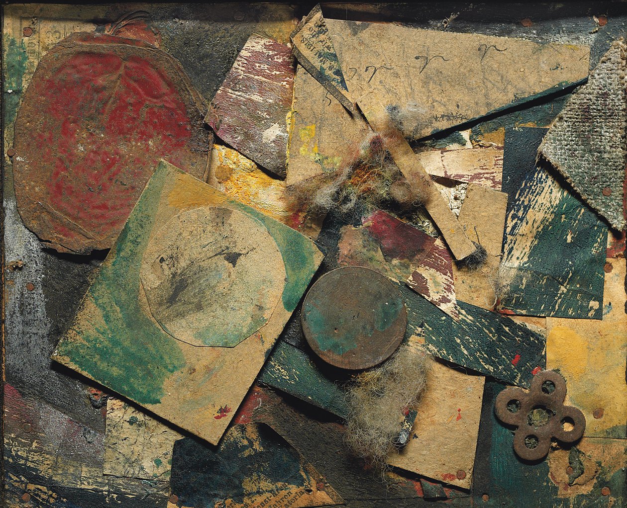 Merz Obrázek 9A, Obrázek s dámou; Obrázek Merzbild 9A s kostkou od Kurt Schwitters
