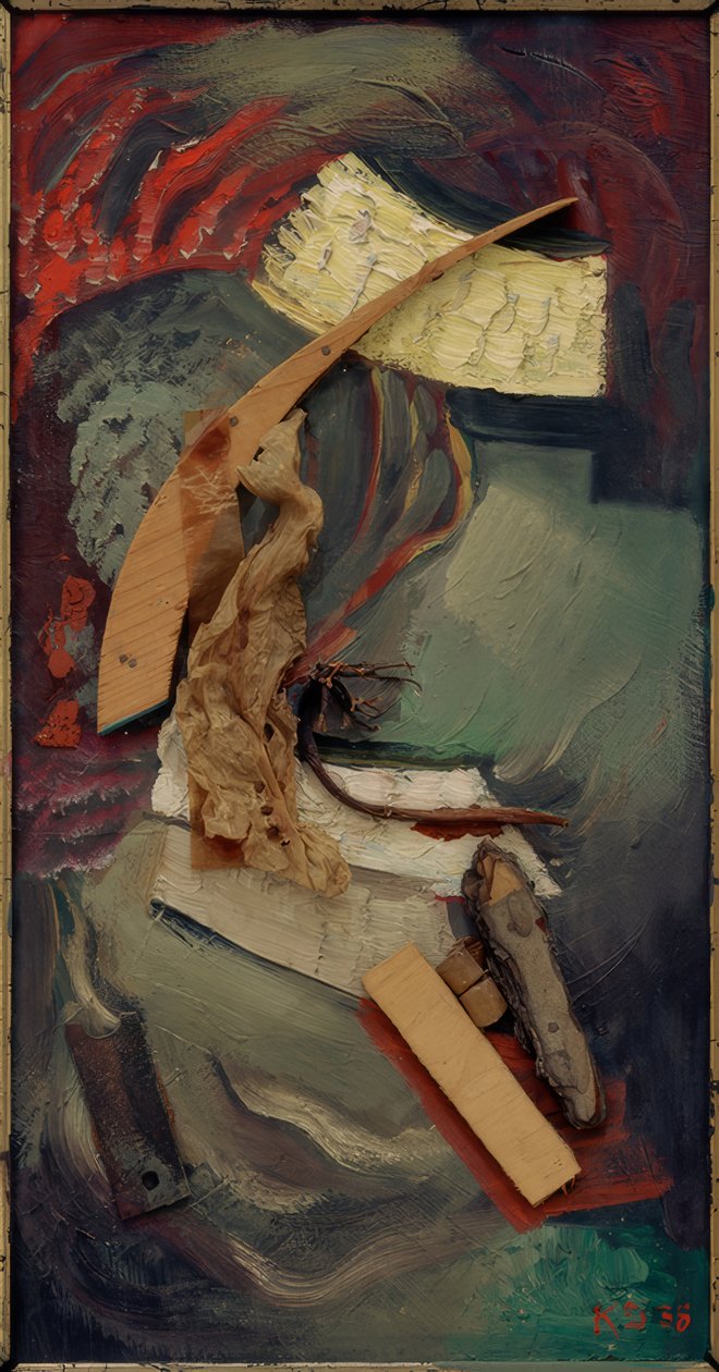 Merzbild s řasami od Kurt Schwitters