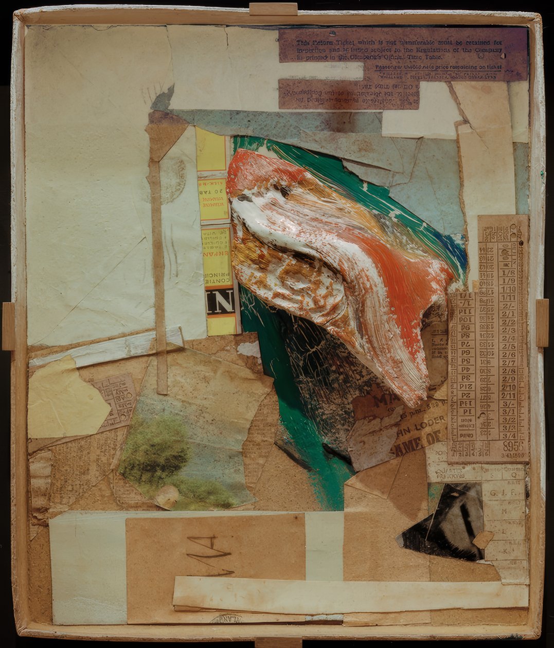Bez názvu (obrázek s kořenovým dřevem nebo kompozice s krabicí) od Kurt Schwitters