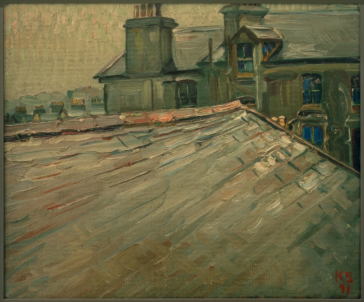 Bez názvu (střechy domů v Douglas, Isle of Man) od Kurt Schwitters