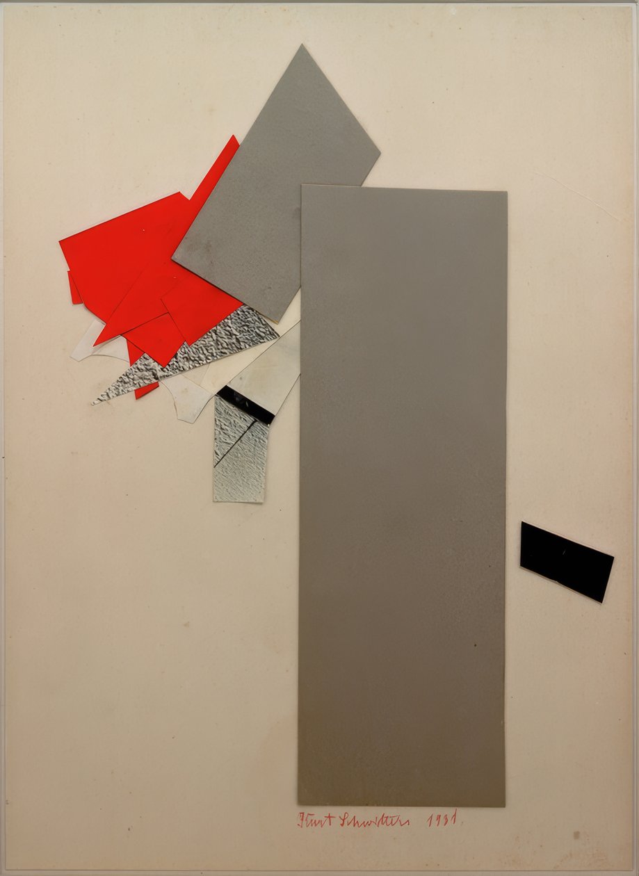 Bez názvu (červená, šedá, černá) od Kurt Schwitters