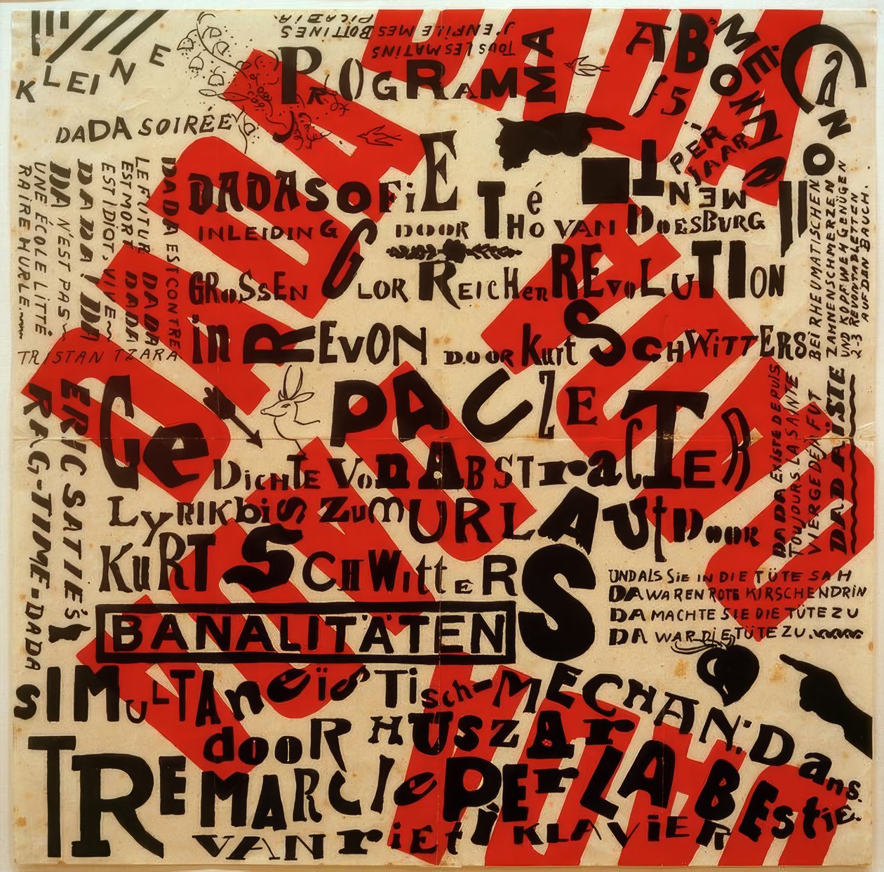 Plakát k malému Dada večírku od Kurt Schwitters