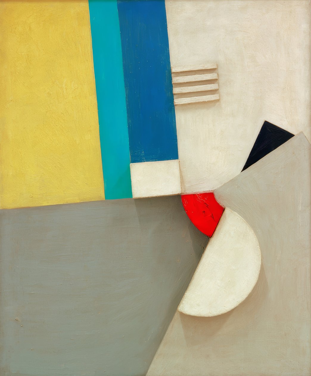 Reliéf s červeným segmentem od Kurt Schwitters