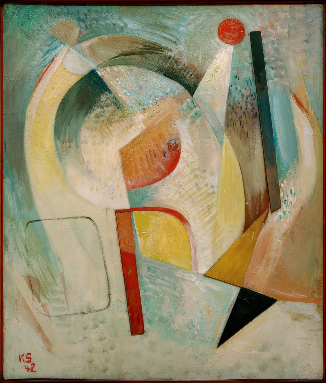 Červený kruh od Kurt Schwitters