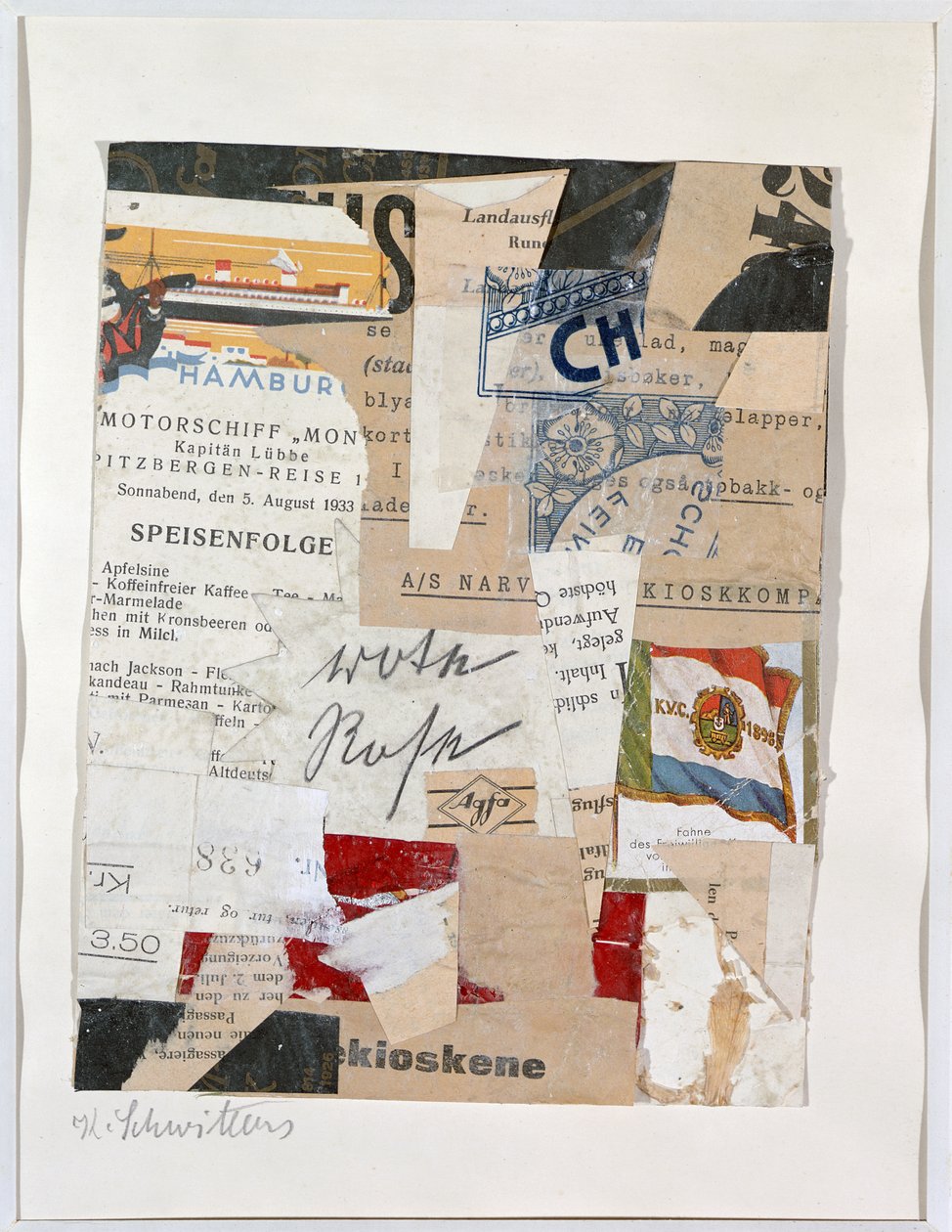 Červená růže, kolem 1933-34 od Kurt Schwitters