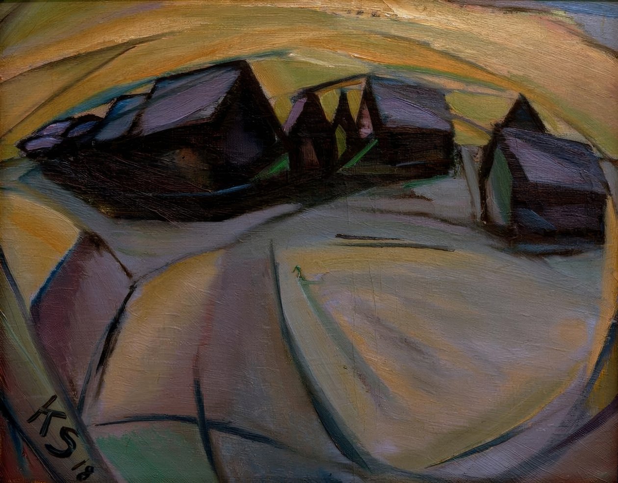 Zasněžené domy od Kurt Schwitters