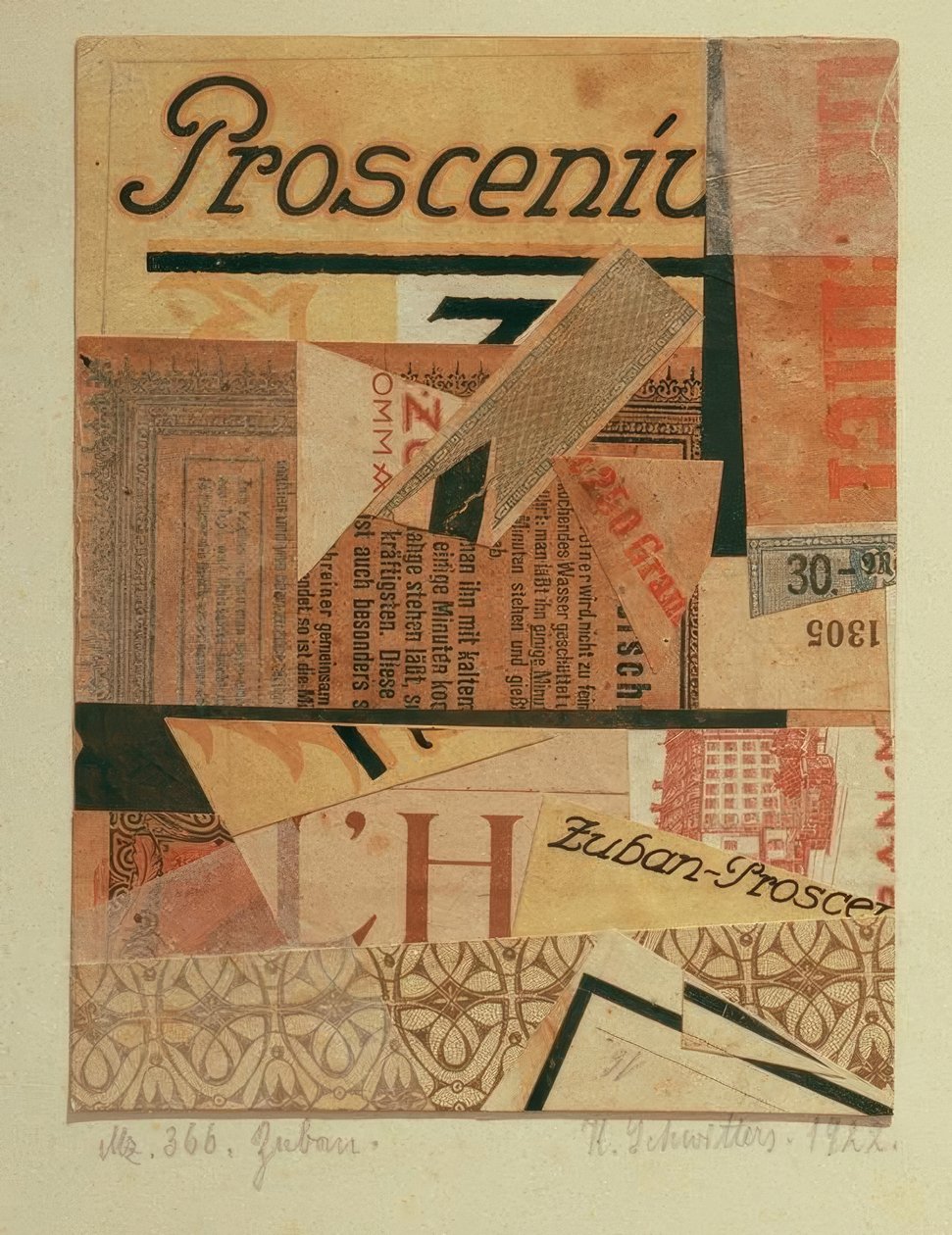 Zuban Merz 366 od Kurt Schwitters