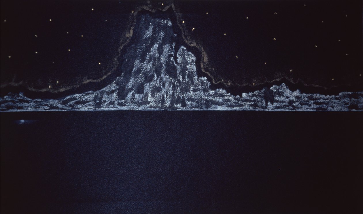 Půlnoční erupce, 2004 (akvarel na papíře) od Kurtis L. Miller