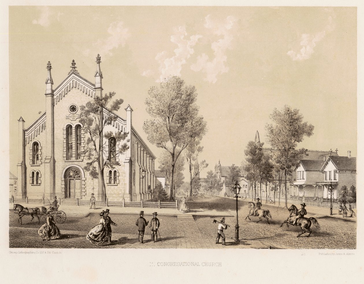 First Congregation Church, Chicago, c.1867 od Kurz and Allison