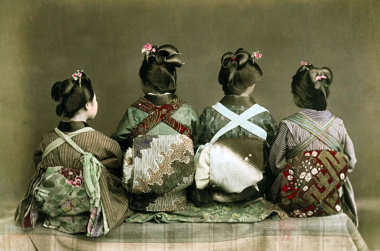 Tanečnice, cca 1890 od Kusakabe Kimbei