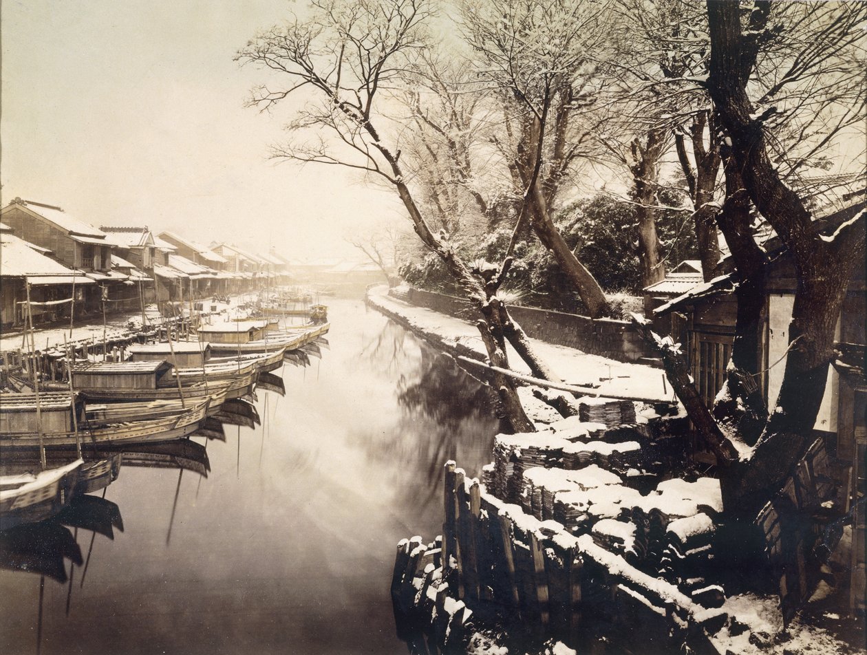 Sanya Bori (detail), cca 1880 (potisk alba s originálním ručním kolorováním) od Kusakabe Kimbei